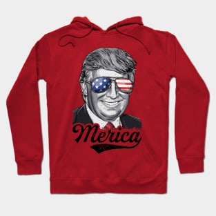 4th of July Trump 2020 Merica Patriotic Sunglasses USA Gift Hoodie